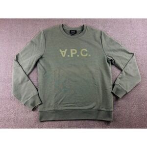 APC Sweatshirt Men S Green V.P.C. Sweatshirt Pullover Modern Streetwear Athletic